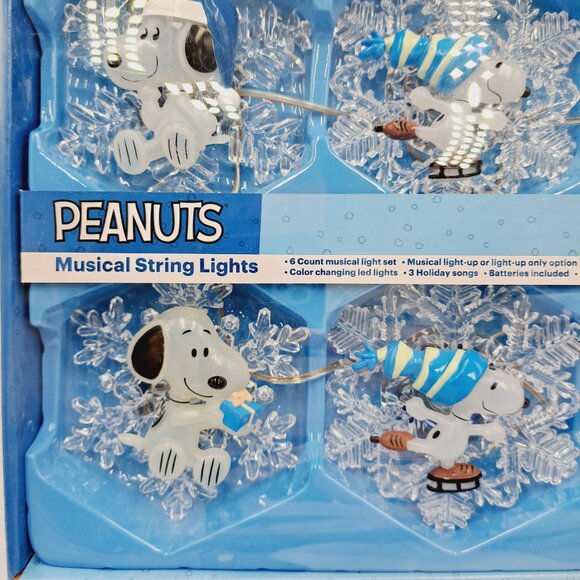 Peanuts Snoopy Winter Holiday Bundle Includes Ornaments & Musical Lights - Picture 12 of 13